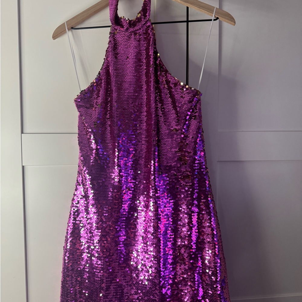 Elodie Dazzling Backless Sequin Dress - Pink
